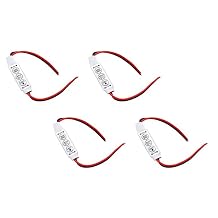 4Pcs White Low-Profile Inline Controller Dimmer Switch for Single Color LED Strip Light Wall Switches
