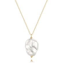 PEARLADA 18k Gold Plated Chain Long Necklace, Boho Sweater Necklace for Women, Geometric Pendant Y Necklace
