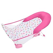 Bright Starts Disney Baby Minnie Mouse Foldaway 2-Position Baby Bath Seat, Adjustable Support for Sink or Bathtub, Ages 0-6 Months up to 20 Pounds, Machine-Washable Sling