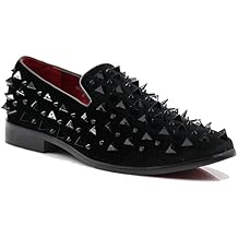 SPK09 Men's Vintage Spike Dress Loafers Slip On Fashion Shoes Classic Tuxedo Dress Shoes
