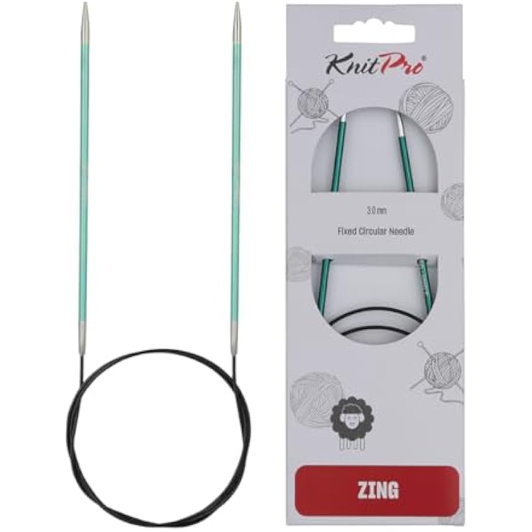 KnitPro Zing Fixed Circular Needles 60 150cm | US Size 3 3.25mm