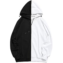 Hoodies for Men Fall Fashion Long Sleeve Color Block Pullover Hooded Causal Crewneck Sweatshirts With Drawstring