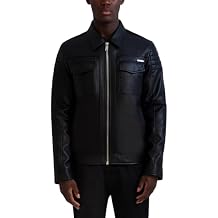 KARL LAGERFELD Men's Outerwear Collared Leather Jacket