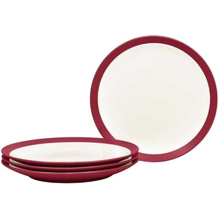 Noritake Colorwave Raspberry Set of 4 Curve Salad Plates, 8 12