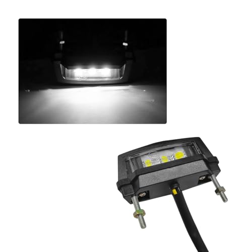 Motorcycle LED License Plate Light 6K, 12V Universal Bright LED License Plate Lamp Rear Brake Taillight, Waterproof 6K Tail Light License Plate Mount Brake Lamp for Motorbike 1 PCS