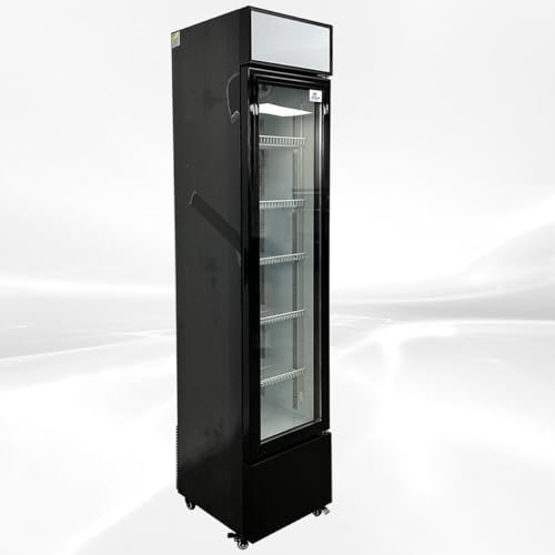 Commercial Refrigerator Glass 1-Door Narrow 16" width Merchandiser Display Cooler Case Fridge NSF, capacity 155Liter, 110V, Restaurant Kitchen Cafe GDC-8
