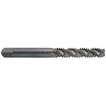 YG-1 C3 Series Vanadium Alloy HSS Spiral Flute Tap, Uncoated (Bright) Finish, Round Shank with Square End, Bottoming Chamfer, #6-32 Thread Size, H3 Tolerance