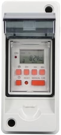 Pool Pump Timer, Water Proof Timer Box with 7 Day 28 On Off Schedules Programmable, LCD Display, Outdoor Digital Timer Box, for Motor Driven Devices