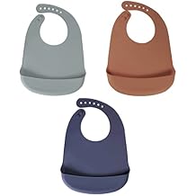 Silicone Bibs For Babies- BPA-Free Waterproof Bib With Pocket- Dishwasher Safe Feeding Bib With Food Catcher