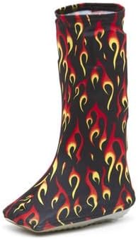 CastCoverz! Walking Boot Cover - Flames on Black - Size C - High Top - Fashionable, Protective, and Washable - Bootz! - Made in the USA