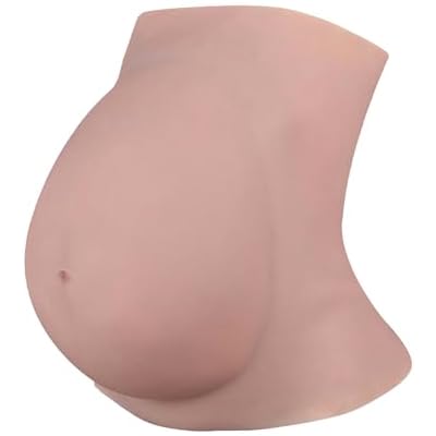 Silicone Fake Pregnancy Belly fale oregnant belly siliconer Dress Form 6 Months Artificial Pregnant White, 6Month3.9lbs 4 pounds