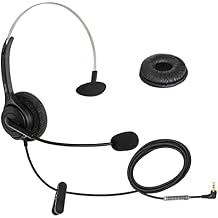 DailyHeadset 2.5 mm Jack Phone Headset On Ear Headphones Hands Free for Cordless Landline Telephones