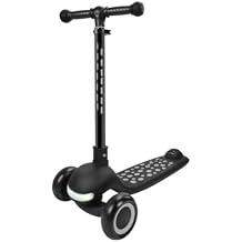 Light Up 3 Wheel Kick Scooter with LED Sync Lights Flashing Stem & Wide Polka Dot Deck Adjustable Height Music Function Safe Sturdy Folding