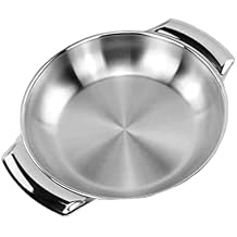 COLLBATH Stainless Steel Pot Korean Style Soup Pot Double Handle for Seafood Kitchen