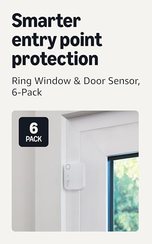 Ring Sensors: Window & Door Sensor (newest model) 6-pack Instant notifications, on Amazon Sidewalk, Pro Monitoring available (sold separately)