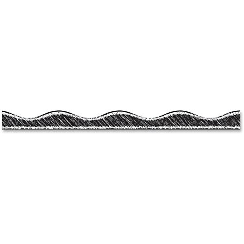 ASHLEY PRODUCTIONS Scribble Chalk Magnetic Border Black Scribble, 1 x 12