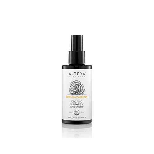Alteya High-Potency Rose Water USDA Organic Facial Toner, 3000 Roses in a Bottle, 3.4 Fl Oz100mL Pure Bulgarian Rosa Damascena Flower Water, Award-Winning Moisturizer in Miron Biophotonic Glass