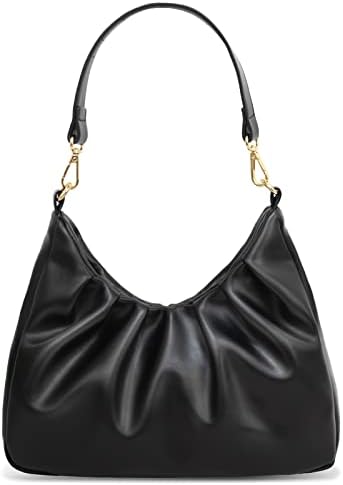 LIVACASA Shoulder Bags for Women, Cute Soft Small Clutch Purses,PU Leather Hobo Crossbody Tote Dumpling Bags with Pockets