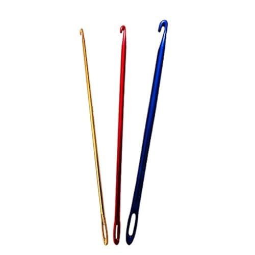 Zuoyou 3PCS Aluminum Tunisian Afghan Crochet Hook DIY Knitting Needles Tool with an Eye 2.7546mm