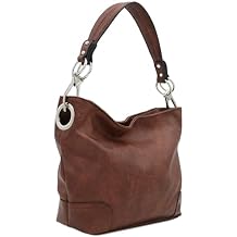 Hobo Shoulder Bag with Big Snap Hook Hardware