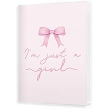 I'm Just a Girl Photo Album 4x6, Coquette Pink Bow 18 Pockets Small Picture Memory Book Photo Album Keepsake for Graduation Wedding Anniversary Travel Vacation