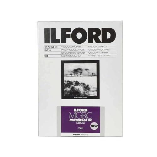 Ilford Multigrade V RC Deluxe Pearl Surface Black & White Photo Paper, 190gsm, 5x7, 100 Sheets
