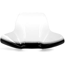 Black Boar ATV Windshield w/Hardware - Features Wrap-Around Design that Shields Hands - Crafted of Heavy Duty Clear Acrylic - Easily Mounts onto Handlebars to Deflect Wind, Rain, Mud & Insects (66031)