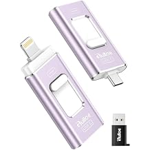 Gulloe 256GB Dual Interface Flash Drive for Phone Storage Photos Videos, Phone USB Backup External Photo Memory Stick - No App Required, Compatible with iPhone, iPad, Android & PC (Lavender Purple)