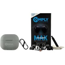 Comply Silicone Case Bundle with TrueGrip MAX Premium Memory Foam Replacement Earbud Tips for Samsung Galaxy Buds3 Pro, Black, Small, 3 Pairs, Durable Protective Cover for Wireless Earbuds