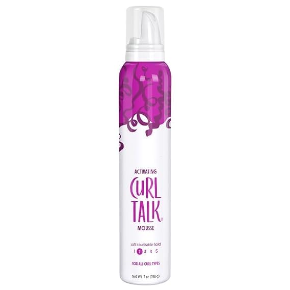 Curl Not Your Mother tallk Activating Hair Mousse for Lightweight Hold and frizz-free style - 7. oz (Pack -1.)