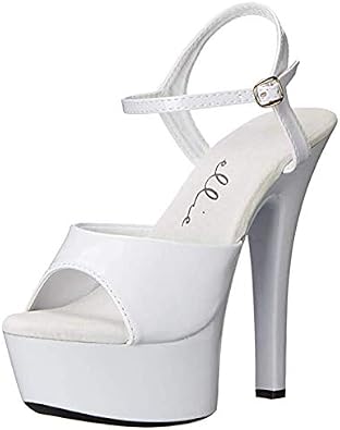 Ellie Shoes Women's 601-Juliet Pole Fitness Platforms - Dancer Heels, White, Size 12