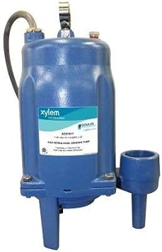 Goulds AGS1012, AGS Series, Grinder Pump, 1 HP, 230 Volts, 1 Phase, 2" NPT Discharge, 54 GPM Max, 66 ft Max Head, 20 ft Cord