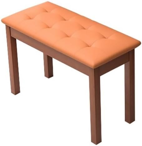 LANDTOM Solid Wood Piano Bench with Bookcase Double Vintage Style Soft Surface Piano Bench Universal Electric Piano Bench (Brown)
