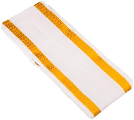 Angavastram Cotton Traditional Pooja Angvastra Towel Gamcha Shaluva Kanduva Kasavu for Religious Occasion Wedding New Year Temple Puja Rituals Housewarming and Gifting (White with Golden Zari Border)