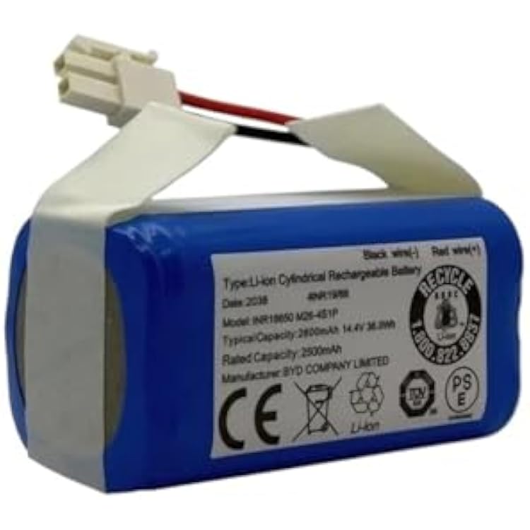 14.4V 2600mah Rechargeable Lithium Battery ,Compatible for ILIFE, A4s A6 V7s Plus A9s W400 Robot Vacuum Cleaner M26-4S1P Batteries Battery2800mAh