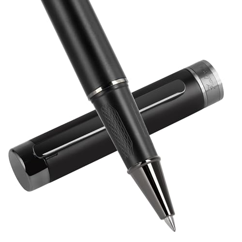 Stunning luxury pen fancy pens nice pens for men pure copper heavy feel Office Executive Pen Professional Smooth Writing Pens for journaling with Gift Case and 2 Refills Black