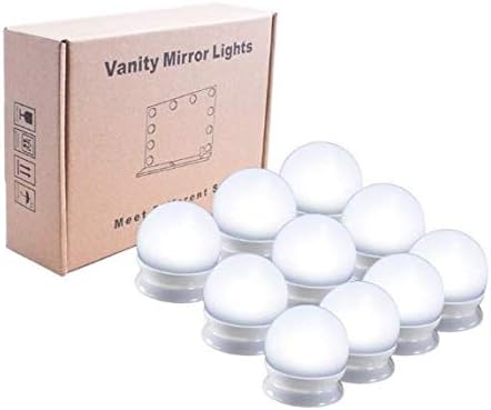 Hollywood Style LED Vanity Mirror Lights Kit with Dimmable Light,Vanity Makup Mirror Lights with Dimmer,Lighting Fixture Strip for Makeup Vanity Table Set in Dressing Room, 10 Bulbs DC 5V USB