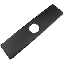 10 "Stainless Steel Rectangular Slot Cover Black Faucet Hole Cover Kitchen Slot Hole Cover for Covering unused mounting Holes 1pcs (Black)