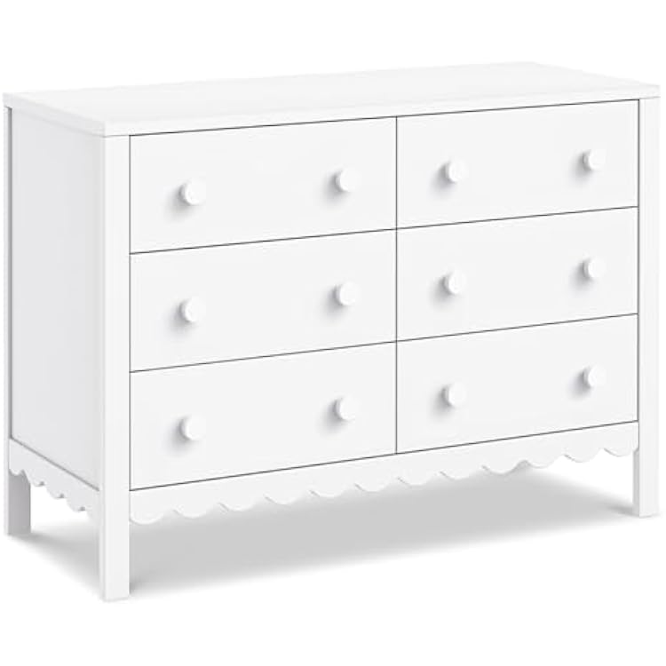Davinci Sammy Scallop 6-Drawer Dresser in White
