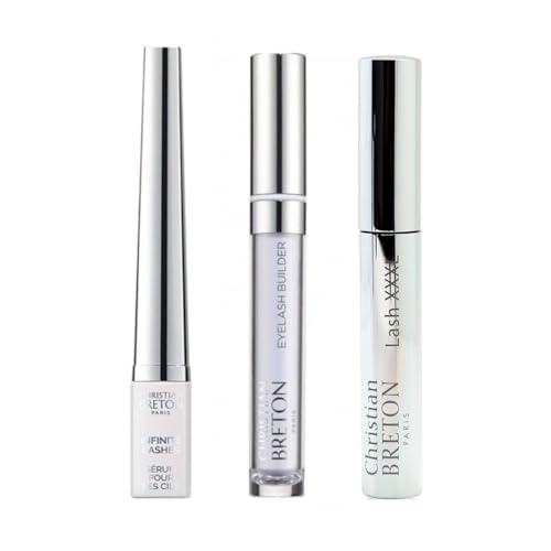 Christian Breton Lash Lovers Bundle Includes Lash Serum, Eyelash Primer & L Fiber Mascara Conditioning Peptides, Ophthalmologist-Tested & Made in France