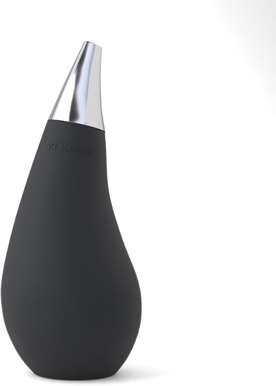 Kitchen Bathroom Counter top Squeezable Soap Dispensers Tear Drop Shape Bottle (Black, ~7oz)