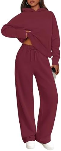 PRETTYGARDEN Womens 2 Piece Outfits Spring Sweatsuits Oversized Hoodies Wide Leg Sweatpants Tracksuits Lounge Matching Sets