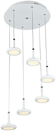 Vstar LED Chandelier Pendant Light,Warm White Dimmable,Modern Chandelier Ceiling Light Fixture with Adjustable Wire,Contemporary Chandelier Pendant Lighting Fixtures for Kitchen/Dining Room(6lights)