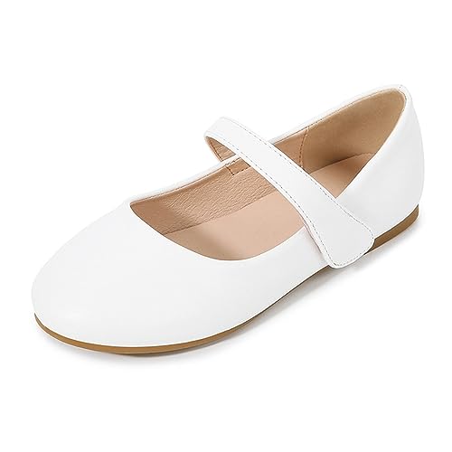 Girls Closed Toe Mary Jane Flat Big Kids School Uniform Dress Low Heel Princess Hook And Loop Dress Shoes