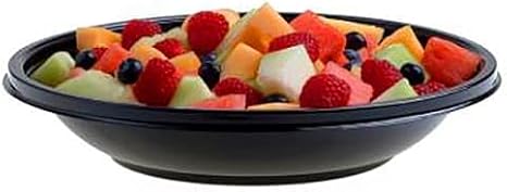 Sabert 93024A100 Black Plastic 24 Ounce Wide Rim Bowl - 100 / CS