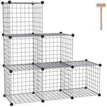 C&AHOME Wire Cube Storage, 6 - Cube Organizer Metal C Grids, Modular Shelves Units, Closet Organizer, Ideal for Home, Office, Living Room, 36.6L x 12.4W 36.6H, Silver Gray UWCS3006G