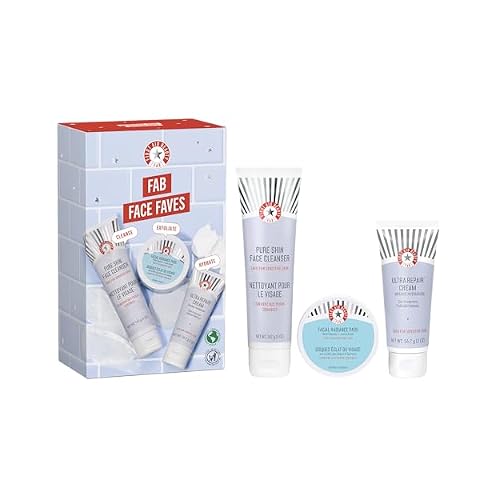 First Aid Beauty Face Faves Kit - Skin Care Gift Set with Facial Cleanser, Exfoliating Face Pads & Ultra Repair Cream - Travel Friendly Skincare Set