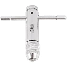 uxcell Adjustable Ratchet Tap Wrench T-Handle, M3-M8 / 2.5mm-9.5mm, Tap Reamer Tapping Ratcheting Wrench, 100mm (3.94-inch) Body Length