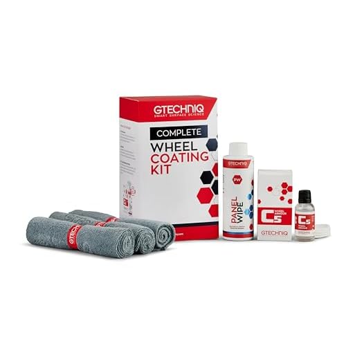 Gtechniq Wheel Coating Kit for Cars, 3-Piece | Includes Paint Degreaser Panel Wipe, C5 Wheel Armor and Microfiber Cloth, Enhances Protection and Shine, Easy to Apply and Long-Lasting Results