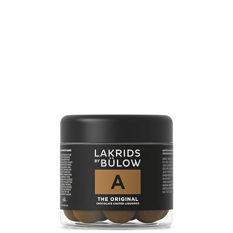 LAKRIDS BY BÜLOW - A - The Original - Danish Gourmet Liquorice Balls - Sweet Liquorice Core Wrapped in Milk Chocolate and Fine Liquorice Powder